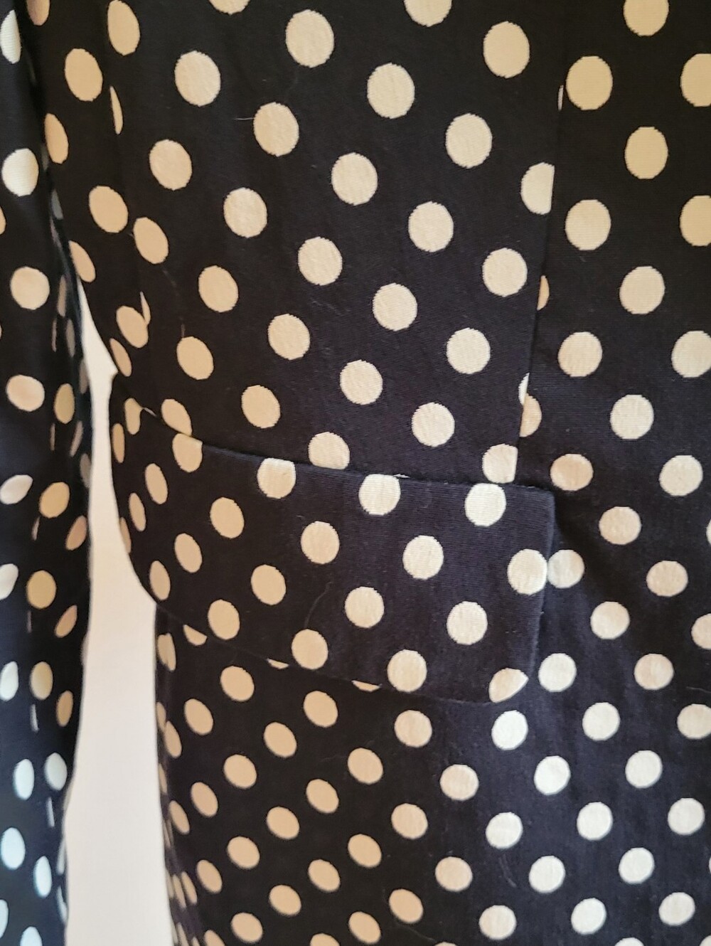 AKRIS PUNTO 14 WOMEN JACKET BLK& WHITE DOTS/LINED/27" L/21"-SLEV 4 1/2 + 24 1/2" - Picture 12 of 13